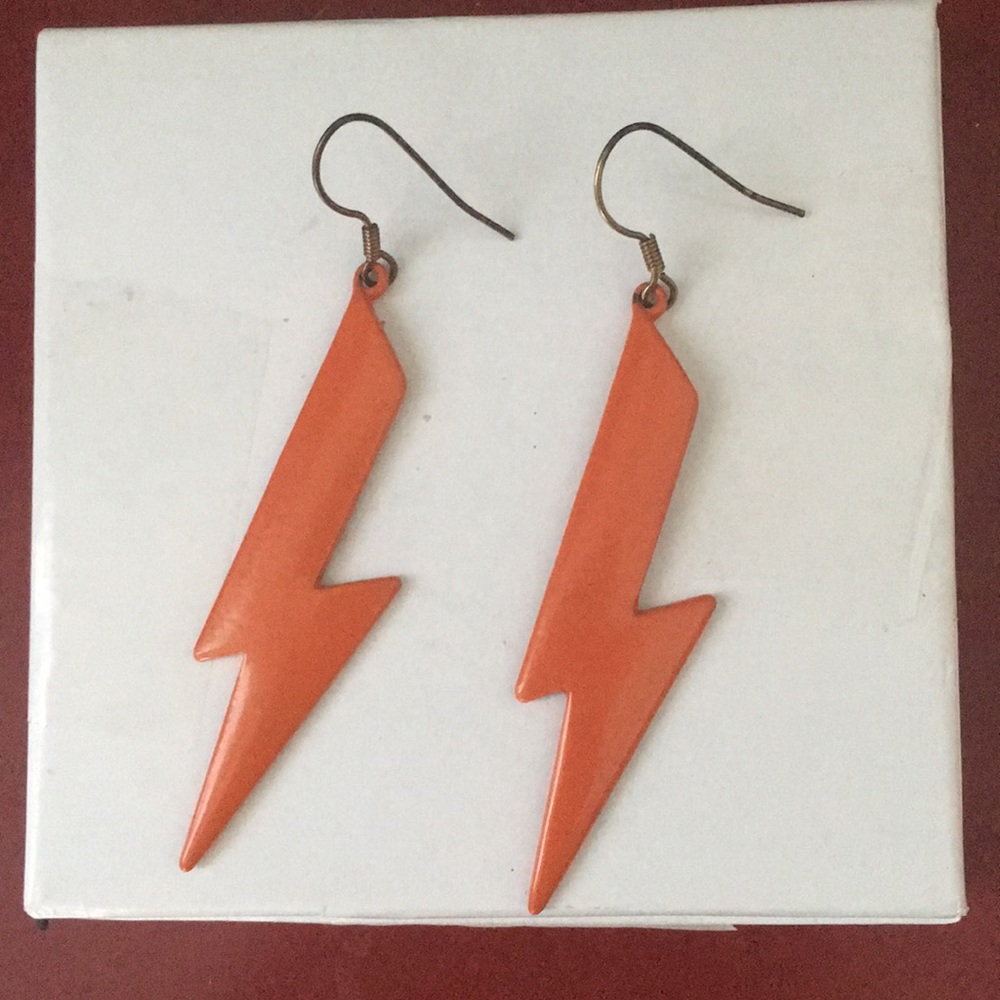 Orange Lightning Bolt Earrings - Harry Potter!